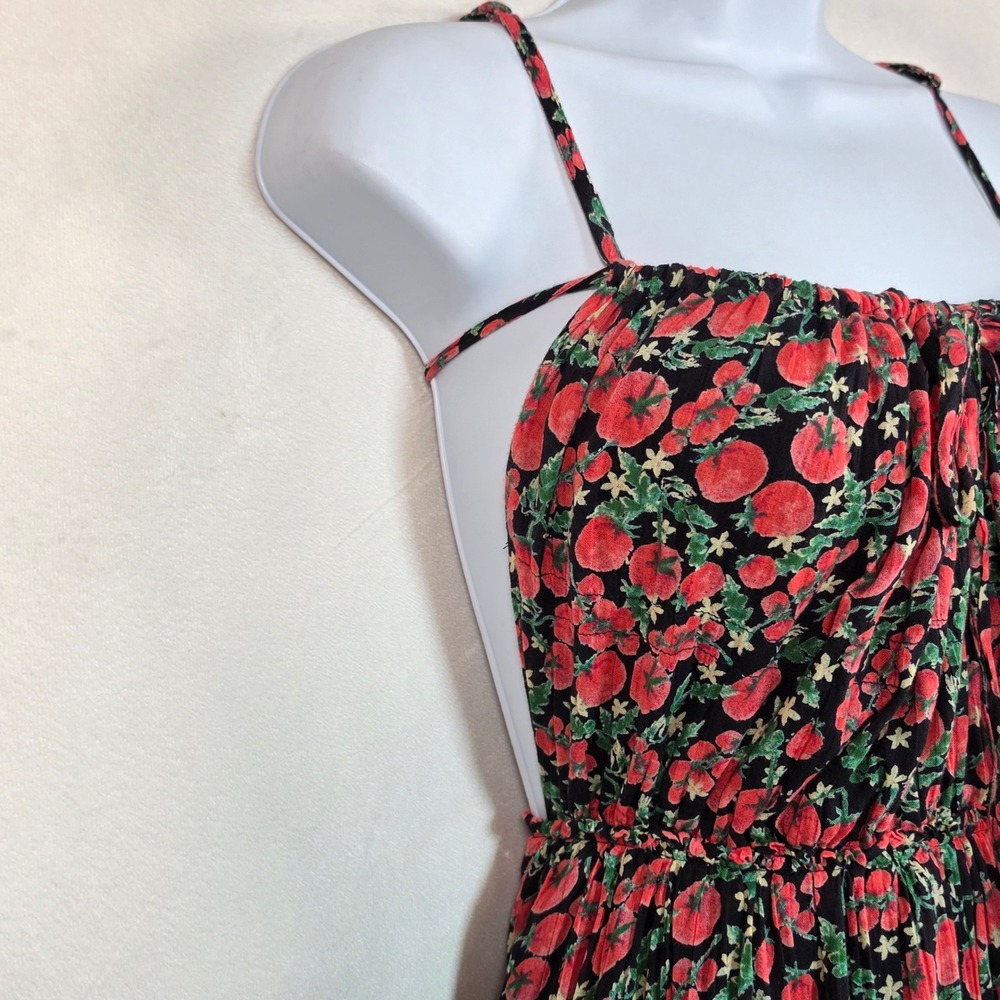 Free People Taking Sides Mini Dress Women's L Tomato Print Boho Coquette Novelty - Picture 12 of 16